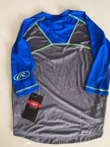 Rawlings Boys Pullover Athletic Shirt Crew Neck Size YOUTH SMALL BlueGray NWT - Picture 2 of 3