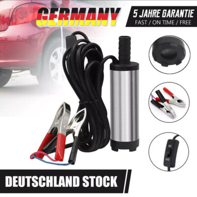 DC 12V 38mm Wasserpumpe Öl Diesel Transfer Pumpe Tauchpumpe Auto KFZ 12L/Min DE