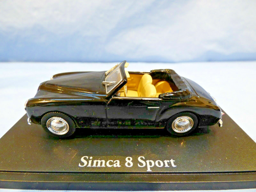 Simca 8 Sport Cabriolet Pininfarina Design French Car Toy ATLAS 1:43 Black 1951 - Picture 3 of 8