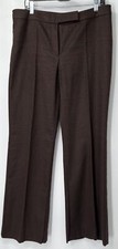 Valentino Roma Vintage Women's Brown Angora Blend Wide-Leg Dress Pant sz 48/12
