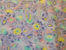 Bright Colored Flowers on Purple Cotton Fabric 44 inches wide x 36 inches long