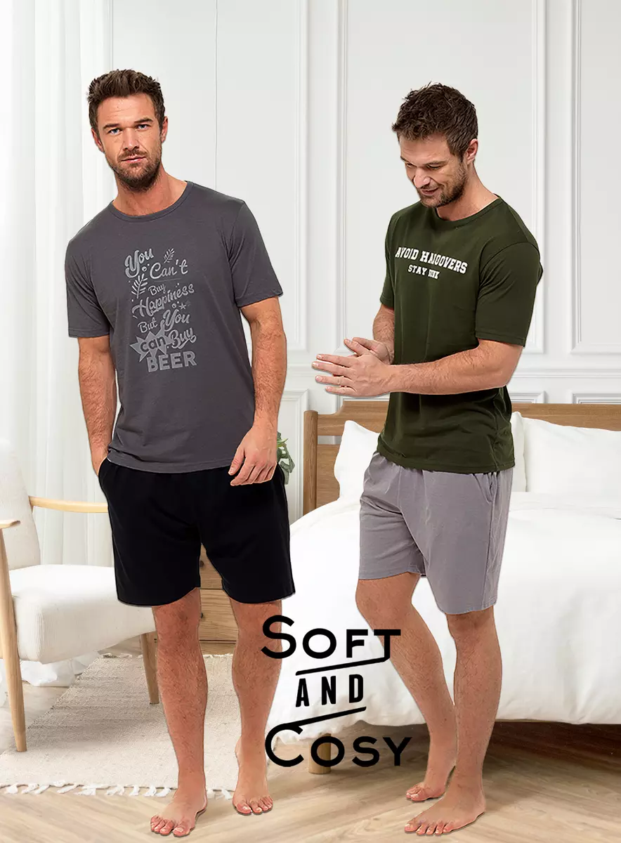Tom Franks Mens Novelty Cotton Jersey T-shirt & Shorts Pyjama