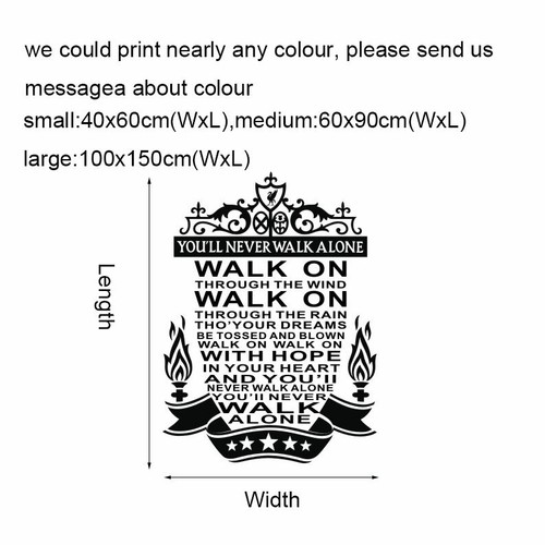 "Walk On You Never Walk Alone" Wall Quote Decal Sticker Art Mural lettering Gift - Picture 6 of 7