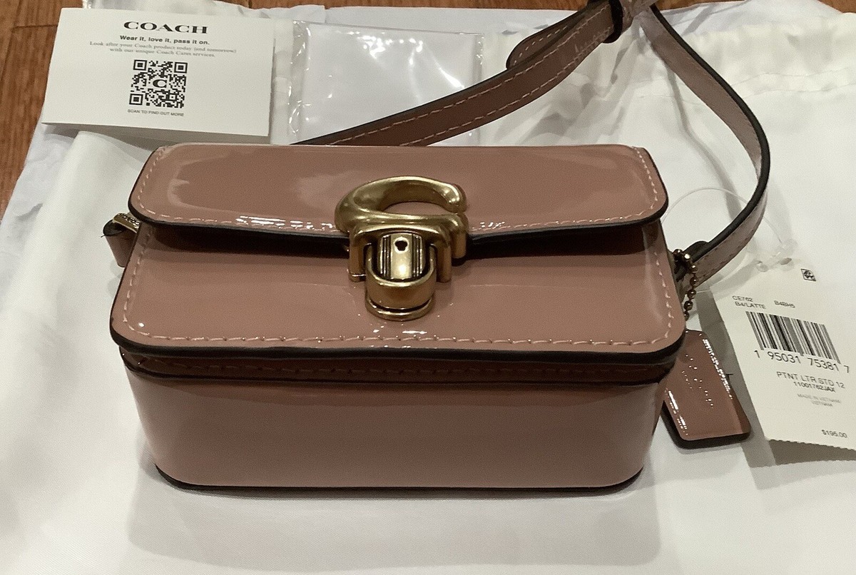 Coach Latte Nude Pink Patent Leather Studio 12 Shoulder Crossbody