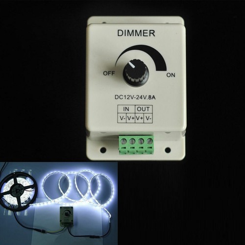 NEW Manual Dimmer Switch for LED Strip Light, 12V 8A Mountable with Terminals - Picture 8 of 8