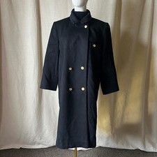 Vintage Forecaster of Boston Black Wool Military Coat USA Size 12
