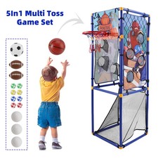 5In1 Multi Toss Game Set Play Football,Baseball,Basketball,Rugby And Fly Ball US