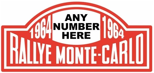 Personalised Monte Carlo Rallye 1964 Self Adhesive Vinyl Sticker