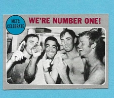 1970 Topps #198 Nolan Ryan HOF New York Mets Celebrate NL Playoffs Centered EXMT