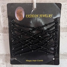 New Fashion Jewelry Magic Hair Comb Beaded Black Clip