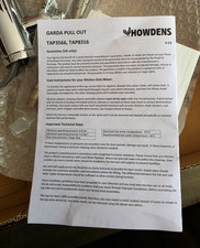 Howdens Garda Pull-Out Mono Mixer Kitchen Tap Chrome High Arc Lever TAP3566