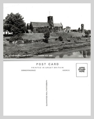 Alte Postkarte - Paulskirche und Kloster Jarrow 685 n. Chr. ECHTFOTO