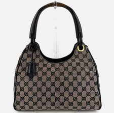 Gucci borsa a tracolla a mano grigia nera borsa in pelle vintage autentica dal GIAPPONE
