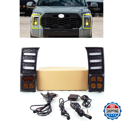 Ecahayaku Led Front Bumper Fog Lights Drl Fit For 2022-2025 Toyota Tundra