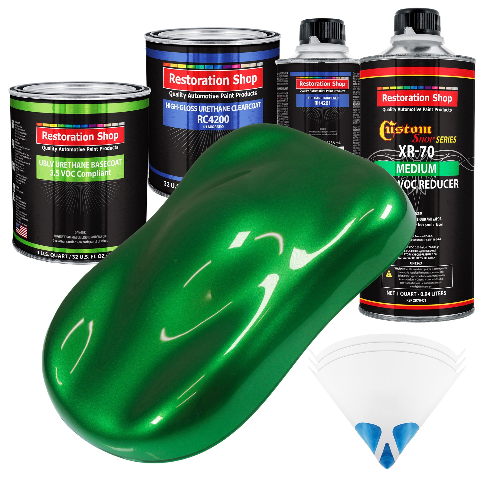 Gasser Green Metallic Quart Low VOC Urethane Basecoat Auto Paint Kit