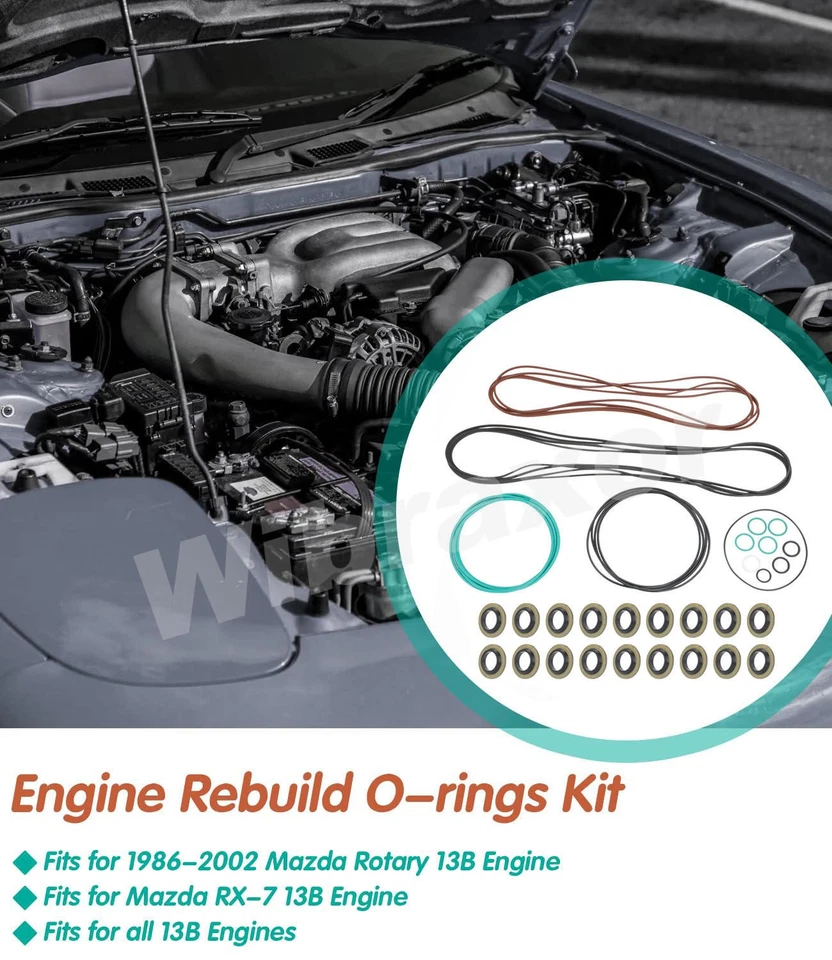 For Mazda RX-7 13B Rotary Engine Full O-Ring Seal Set for Turbo and Non Turbo - Image 2 of 4