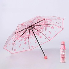 Creative Hand Movement Transparent Male Female Umbrella Cherry Blossom Style Per