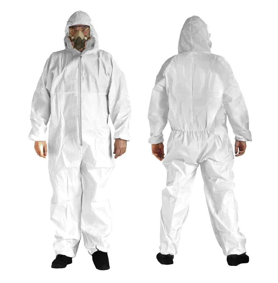 ITALKO Einweg Overall Schutzkleidung Schutzanzug Lackieranzug Maleranzug Kapuze S-XL