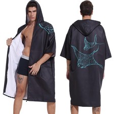 PISIQI Surf Poncho Changing Robe with Hood Absorbent Quick Dry Microfiber Wet...