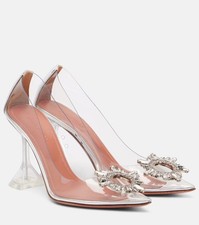 AMINA MUADDI Begum Vidrio Transparente PVC Cristal 95 Bombas Tacones Zapatos Transparente