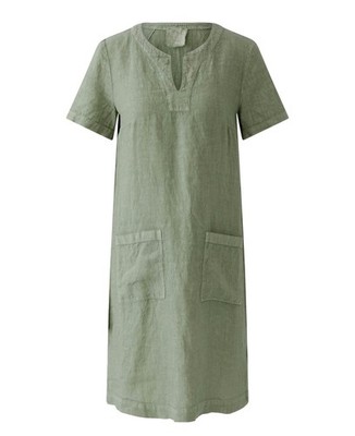 OUI Leinenkleid im Tunika Stil in Seagrass   NEU