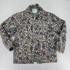 Vintage Monterey Club Jacket Men 44 Camo Hunting Game Pocket Field Coat USA Made