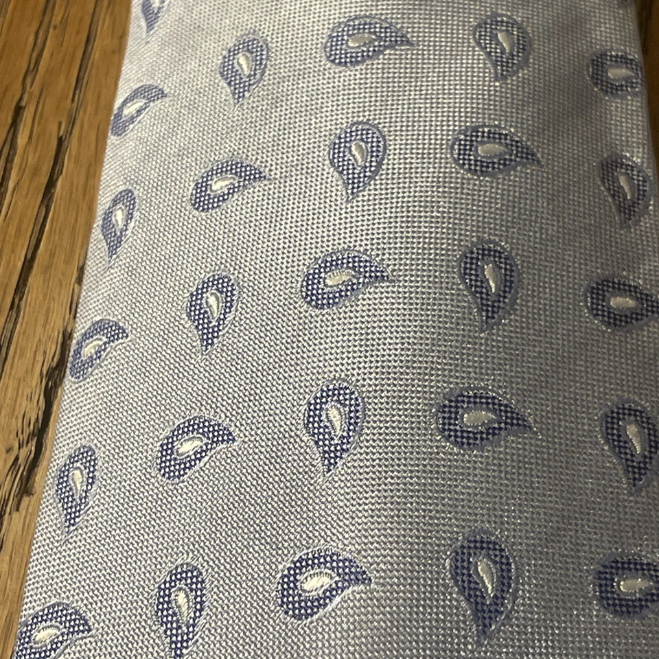 Corbata vintage usada en excelente estado Balmain Paris seda cachemira para hombre periwinkle Francia Foto 4 de 4