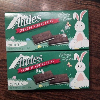 2 PACK- Andes Creme de Menthe Thins 4.67 oz. 28 piece Box Wrapped Chocolate