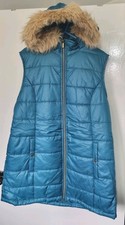 BRAND NEW   LONGLINE GILET  HOODED/SLEEVELESS  JACKET    SIZE 12/14