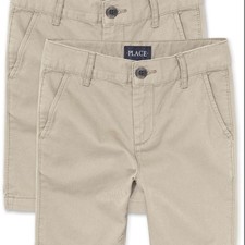 The Children's Place Boys Stretch Chino Shorts, SANDWASH, khaki -14- 1 pair only