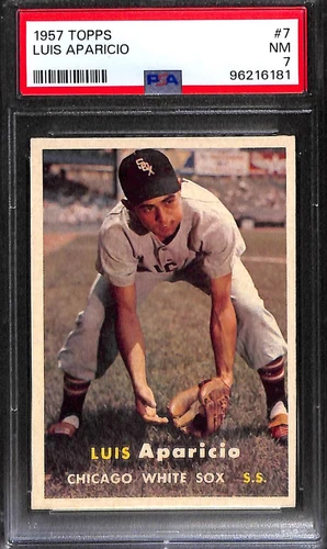 1957 Topps #7 LUIS APARICIO PSA 7 NM 96216181 