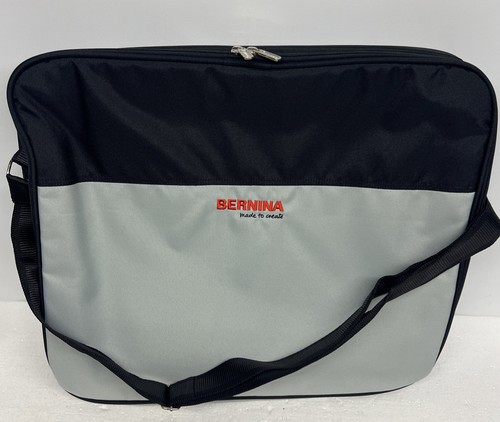 Bernina NEW Shoulder Strap Work Bag Soft Sided Gray Quilt Panel 19 x 16 x 4”