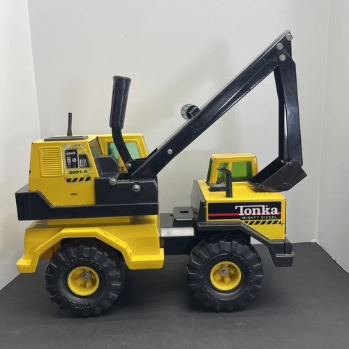 1980'S  Tonka Mighty Diesel Steel Backhoe Excavator Shovel Truck (1890)