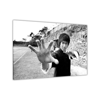 Bruce Lee Black & White Leinwand Wandbild Bild Druck