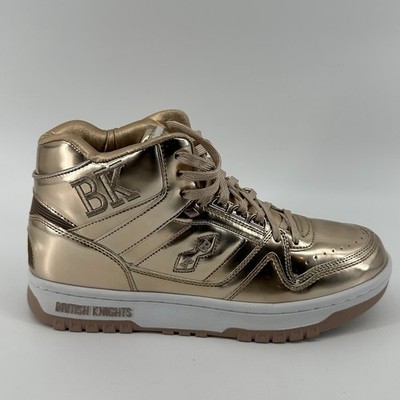 British Knights Shoes Mens 12 Rose Gold Kings Metallic Shiny High Tops  Sneakers