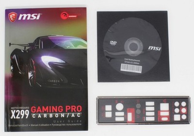 MSI X299 Gaming Pro Carbon - SET Handbuch ATX IO Shield Slotblende CD (#12123)