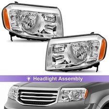 Chrome Halogen Headlights Headlamp For 2009 2010 2011 Honda Pilot Leftright