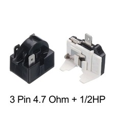 3 Pin 4.7 Ohm PTC Starter Relay Overload Protector 1/2HP For Refrigerators New