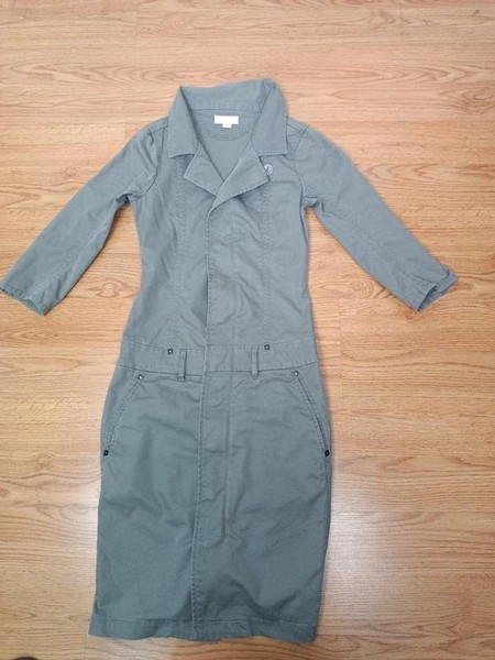 Women Diesel Trench Coat Grey Cotton 34 / XS / 42