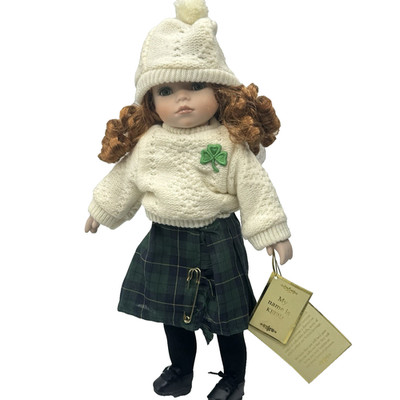 RARE Alberon Keena Irish Porcelain Collector 14''Girl Doll ORIGINAL TAGS & STAND