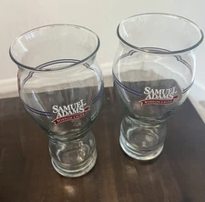 2 Vintage Sam Adams Glasses  Lager Beer Pint Glasses Samual Adam’s Glass