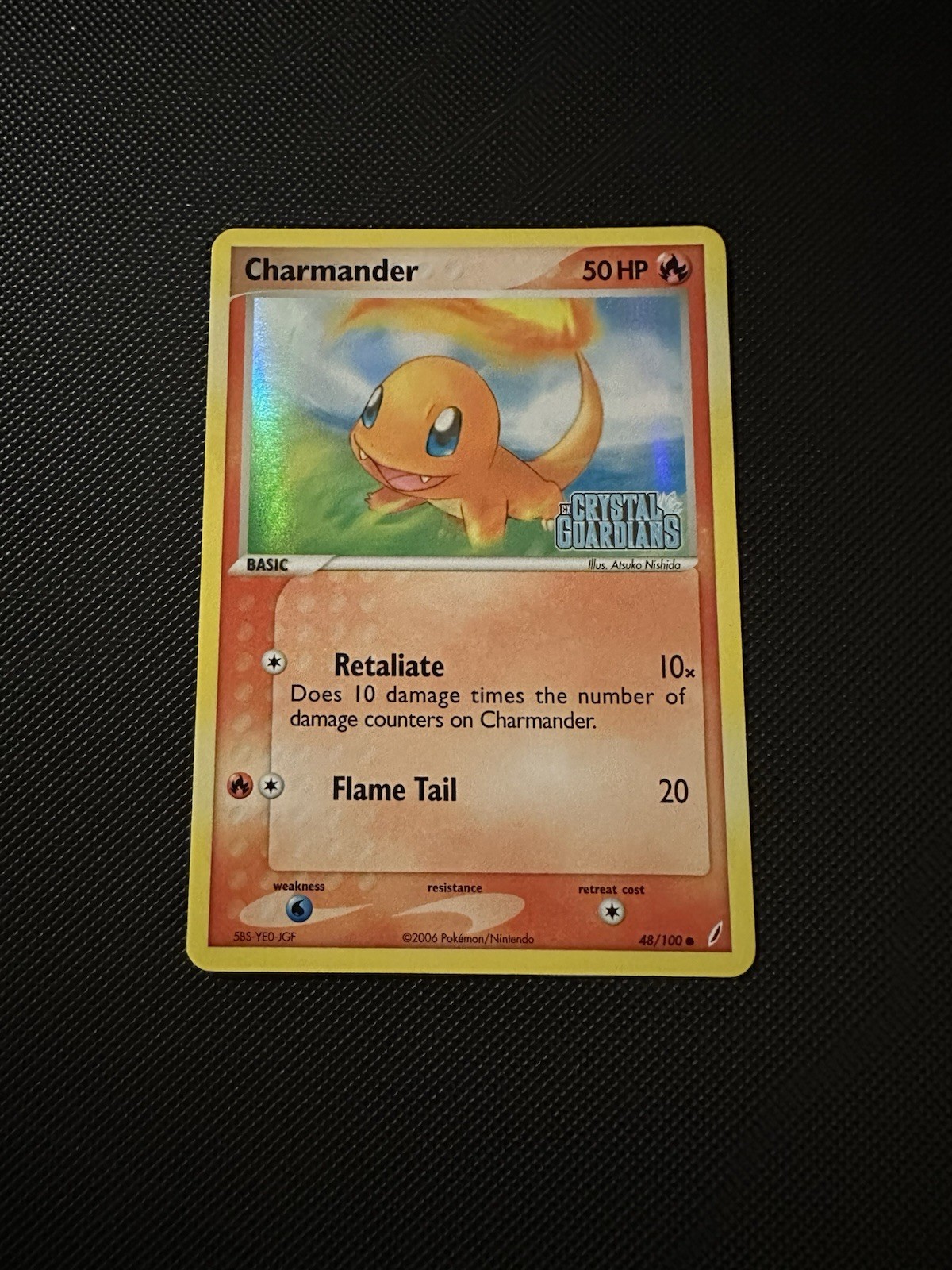 Pokémon TCG Charmander EX Crystal Guardians 48/100 STAMPED Reverse Holo - NM
