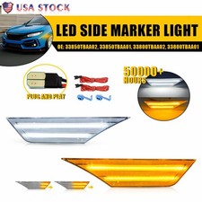 Switchback Sequential Turn Signal LED Side Marker Lights For Honda Civic 2016-21