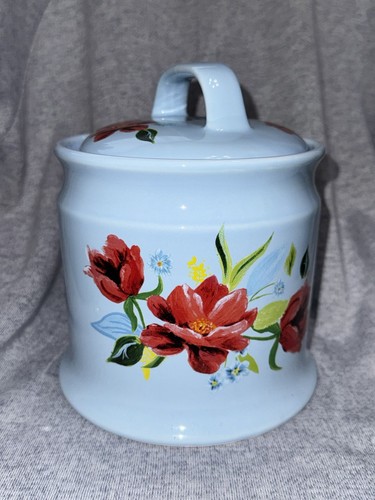 Retired Pioneer Woman 2019 Fresh Garlic Keeper Floral Spring Bouquet Stoneware - Picture 5 of 13