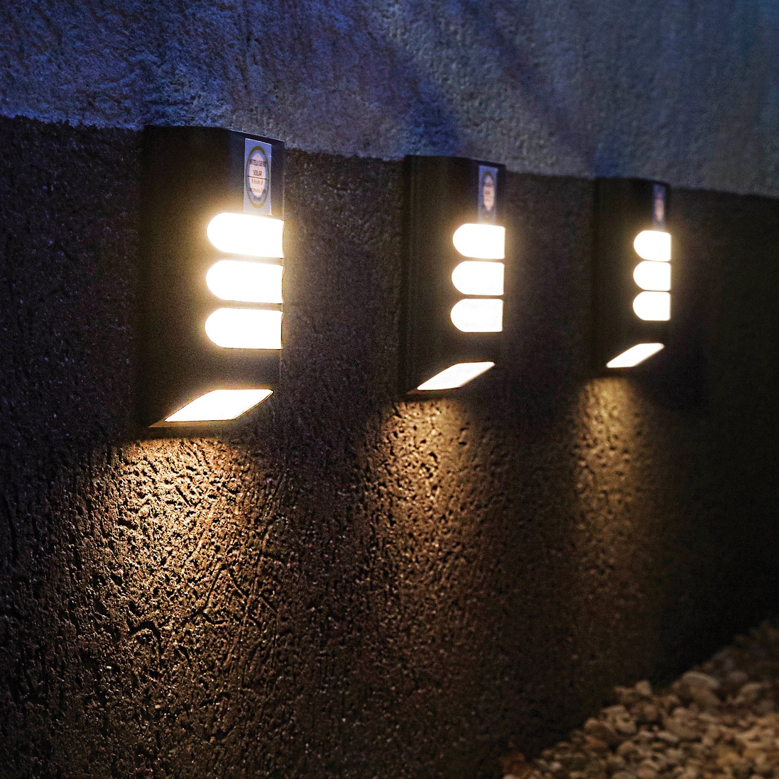 Rana Intelligent Solar Wall Light - soft white, LED, high output, super bright,