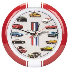13-inch Mustang Sound Wall Clock - Vintage Style Red Perfect For Car Lovers