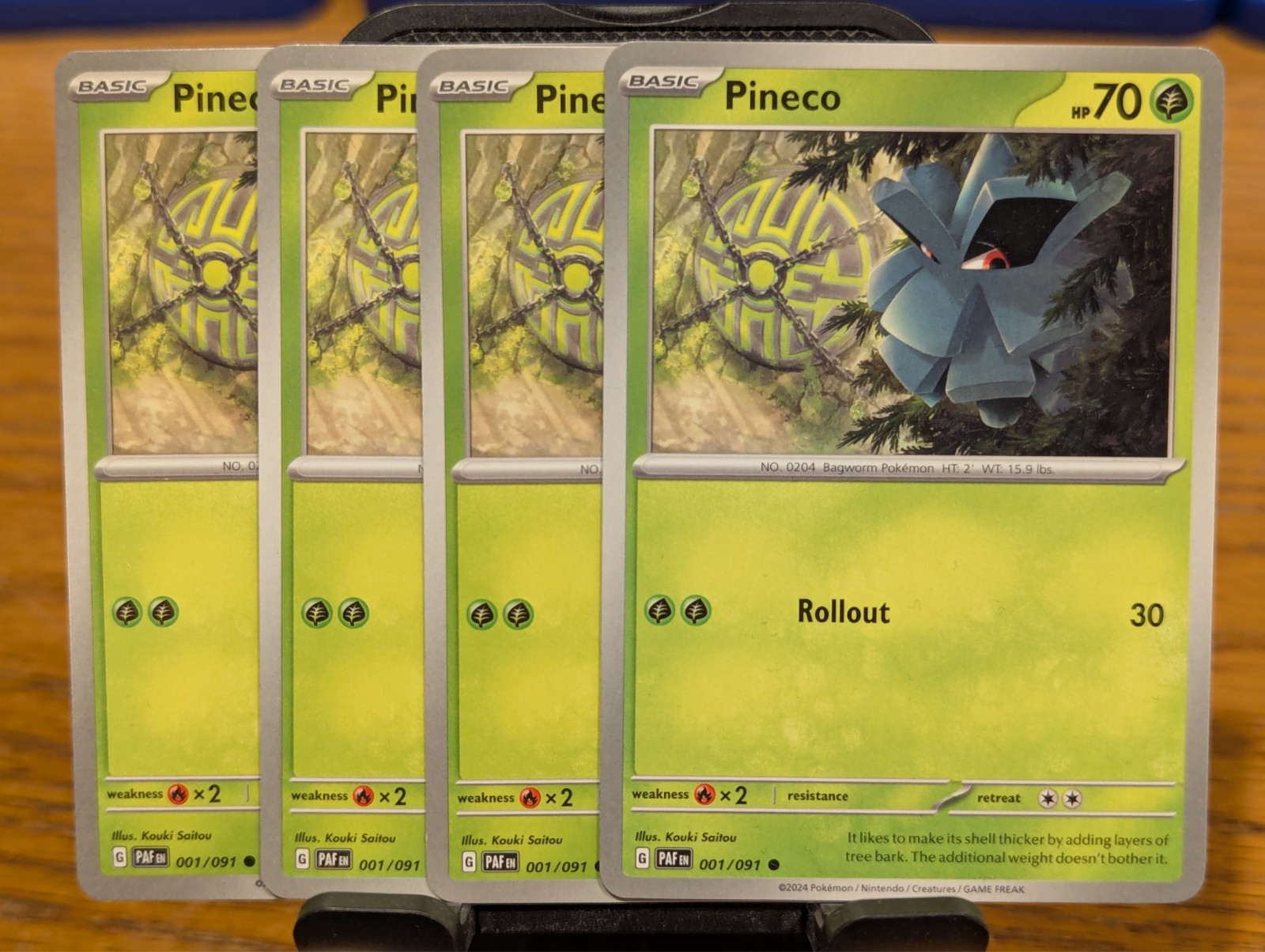 Pokemon TCG Paldean Fates Pineco 001/091 x4 Playset