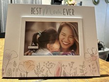 Malden Best Mom Ever 4x6 Picture Frame Floral Design Table Top Or wall Hanging