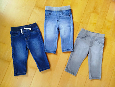 Garanimals 3er-Set Jogger-Jeans Denim Baumwolle Gr. 80 - 12 months Blau/Grau