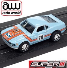Auto World Super III 1970 Ford Mustang Boss 302 Gulf HO Scale Slot Car SC383
